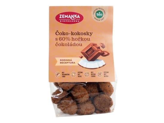 Biopekárna Zemanka BIO čoko-kokosky s kakaem 100 g
