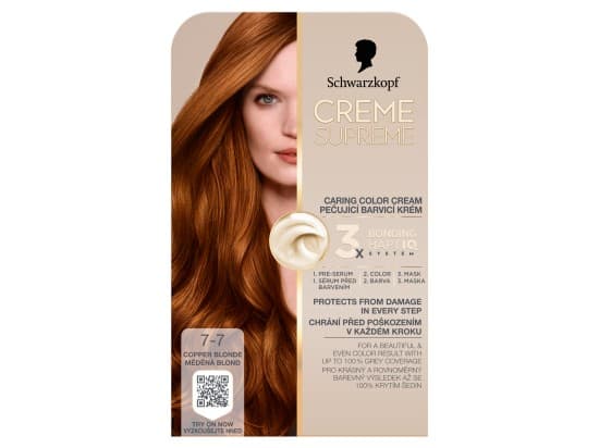 Schwarzkopf Creme Supreme pečující barvicí krém 7-7 měděná blond