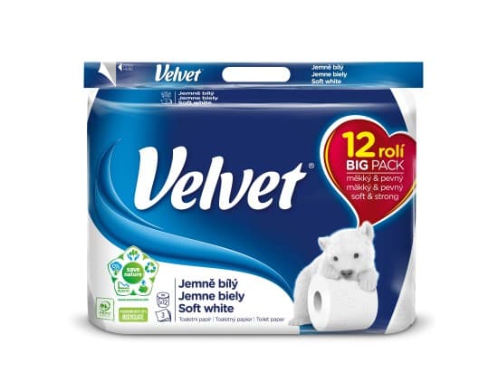 Velvet Soft White Toaletní papír 3 vrstvy 12 rolí