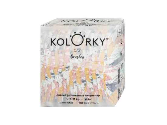 KOLORKY DAY jednorázové eko plenky štětce - L (8-13 kg), 19 ks