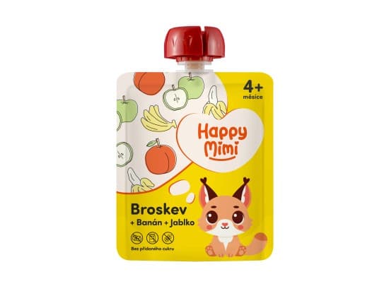 Happy Mimi ovocný příkrm Broskev 90g