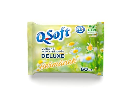 Q-Soft Vlhčený toaletní papír Deluxe s vůní heřmánku 60 ks