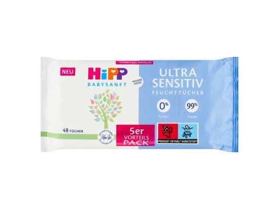 HiPP Babysanft Čistící vlhčené ubrousky ULTRA SENSITIV 5 x 48 ks