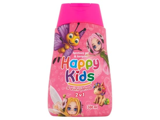 Happy Kids Sprchový gel a šampon s vůní jahod 2v1 300ml