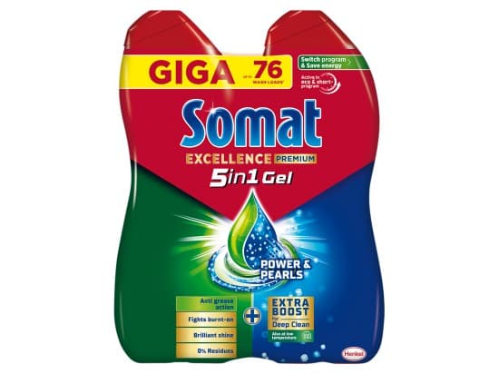 Somat Excellence Premium 5in1 přípravek na mytí nádobí v myčce 2 x 684 ml