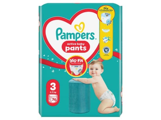Pampers Active Baby Pants, vel. 3, 76 ks