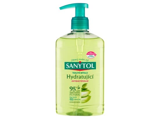 Sanytol Tekuté mýdlo dezinfekční hydratující Aloe vera & zelený čaj 250 ml