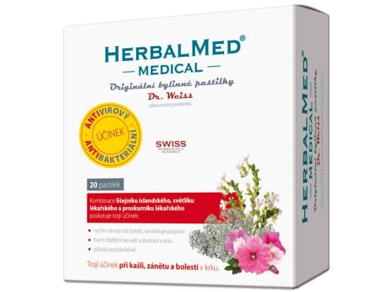 HerbalMed MEDICAL Originální bylinné pastilky 20 ks