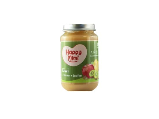 Happy Mimi ovocný příkrm 190g Kiwi/Banán