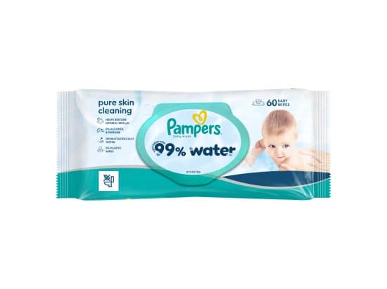 Pampers 99 % vody Dětské čisticí ubrousky 60 ks