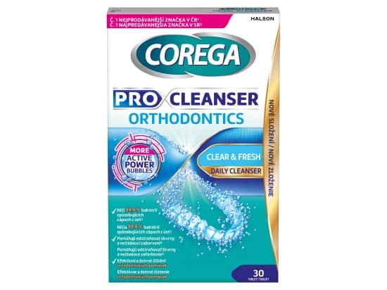 Corega Pro Cleanser Orthodontics čisticí tablety 30 ks