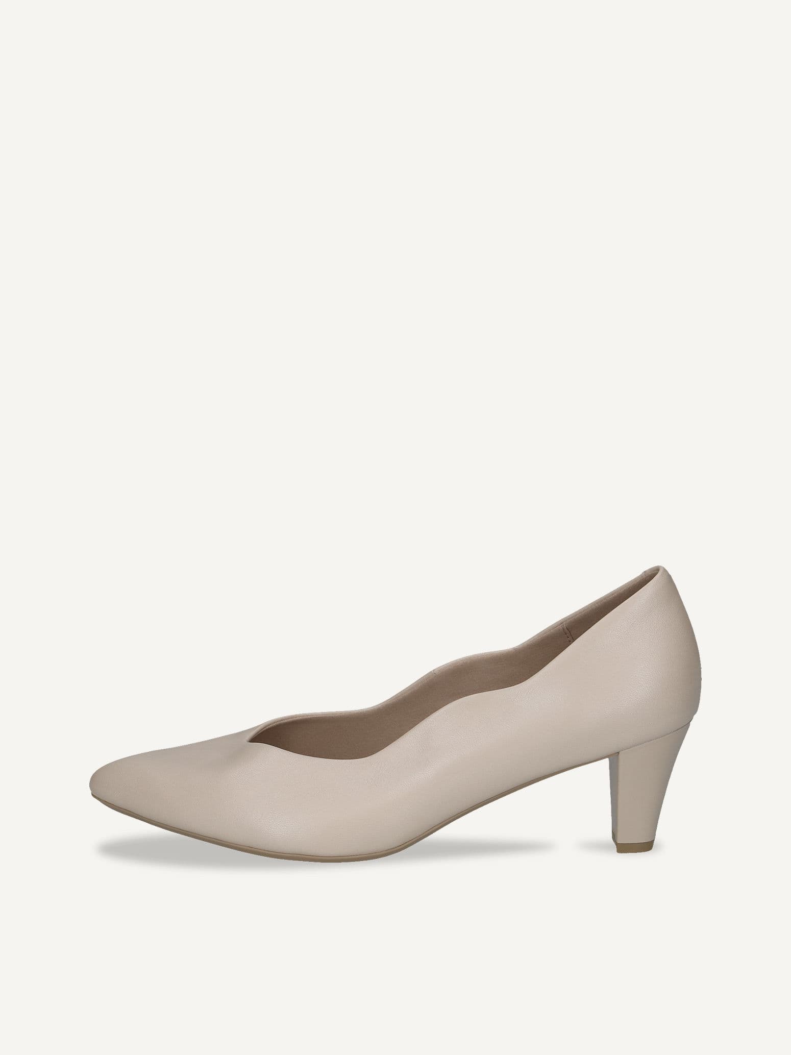 CAPRICE Pumps, beige, made of Leather with Funnel heel, Size 40