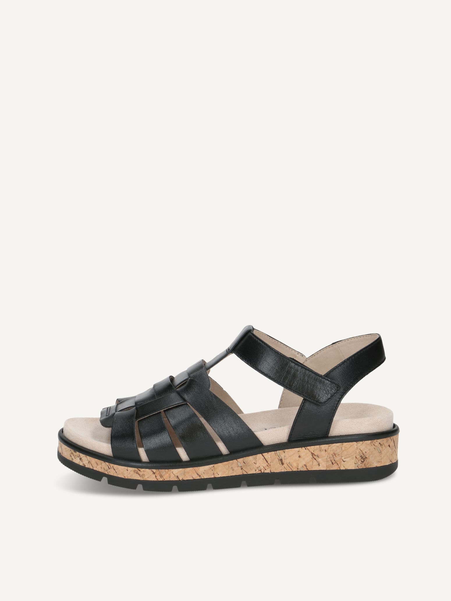 CAPRICE Sandal, black, made of Leather without heel, Size 38