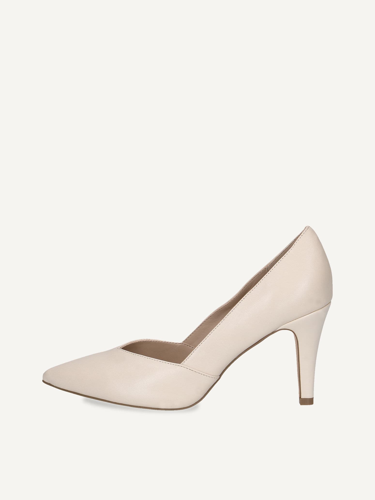CAPRICE Pumps, beige, made of Leather with Funnel heel, Size 38.5