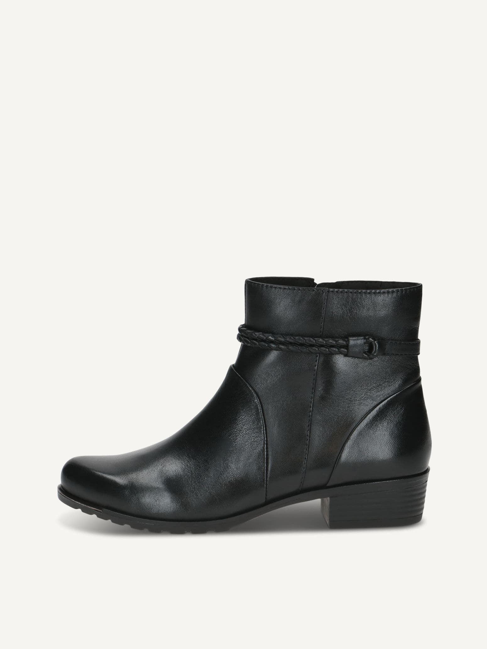 CAPRICE Bootie, black, made of Leather with Block heel, Size 39