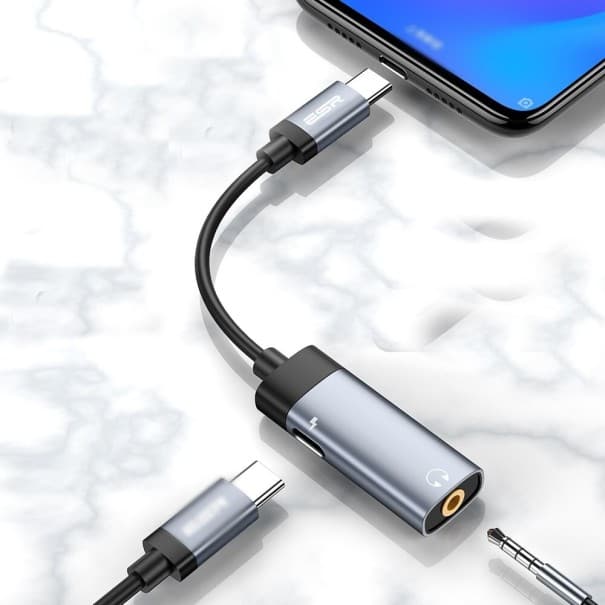 Adaptér pro USB-C na 3,5mm jack / USB-C K144 šedá 1
