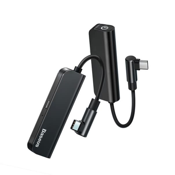 Adaptér USB-C na USB-C / 3,5mm jack K90 černá