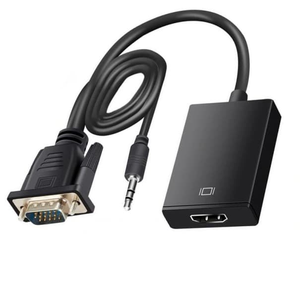 Adaptér VGA na HDMI s audio kabelem černá