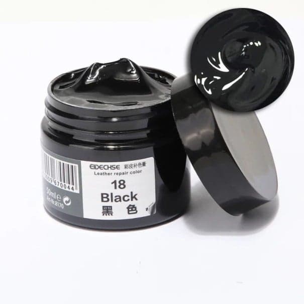 Barva na opravu kůže 50 ml Oprava autosedačky Kabátů Bot Vinyl Škrábance Díry Obnova Přelakování Barvení Kůže Auto černá