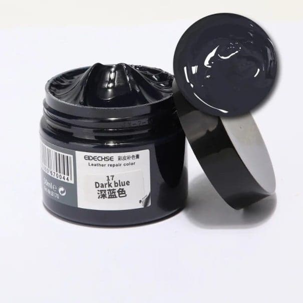 Barva na opravu kůže 50 ml Oprava autosedačky Kabátů Bot Vinyl Škrábance Díry Obnova Přelakování Barvení Kůže Auto tmavě modrá