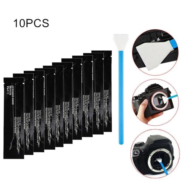 Čisticí sada 10 ks na CMOS/CCD senzory 16 mm Ultra jemné tampony na APS-C a full-frame fotoaparáty Profesionální bezdotykové čištění