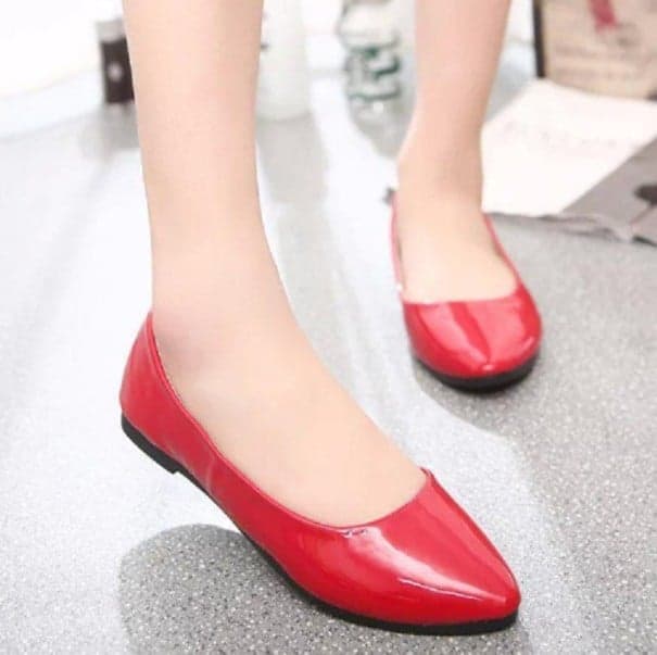Dámské elegantní baleríny J3112 červená 35