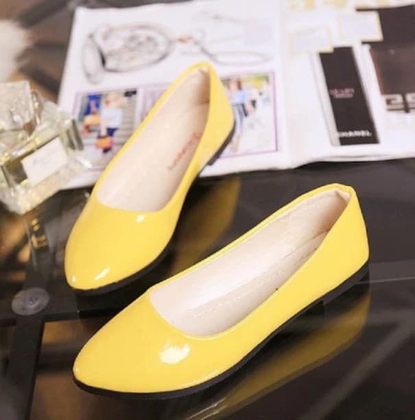 Dámské elegantní baleríny J3112 žlutá 36