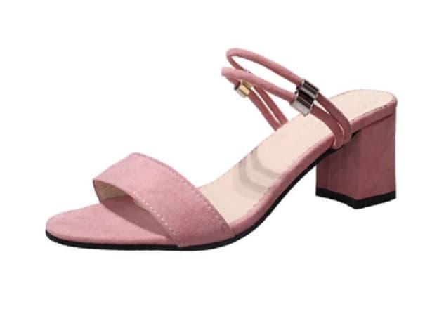 Dámské elegantní sandály na podpatku J1702 růžová 34