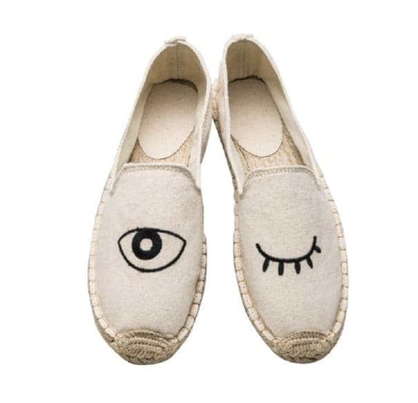 Dámské espadrilky s potiskem očí J1090 krémová 39