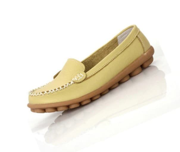 Dámské kožené espadrilky J3116 světle žlutá 42