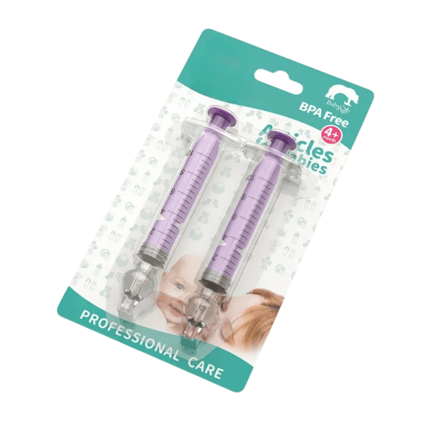 Dětský nosní aspirátor 2 ks 10 ml Silikonová stříkačka 12 cm Odsávačka hlenů Silikon + PP Měkký materiál Snadné čištění Péče o
