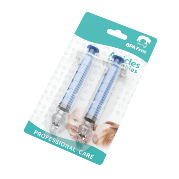 Dětský nosní aspirátor 2 ks 10 ml Silikonová stříkačka 12 cm Odsávačka hlenů Silikon + PP Měkký materiál Snadné čištění Péče o