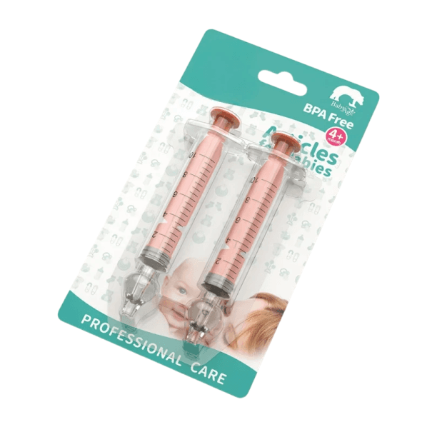 Dětský nosní aspirátor 2 ks 10 ml Silikonová stříkačka 12 cm Odsávačka hlenů Silikon + PP Měkký materiál Snadné čištění Péče o