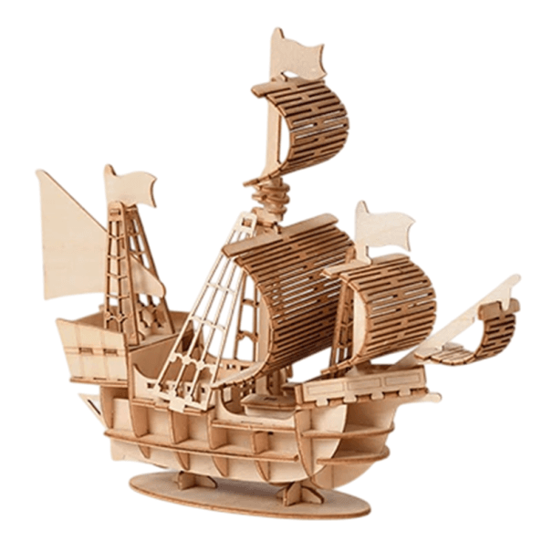 Dřevěné 3D puzzle Plachetnice 200x76x180 mm DIY model lodi Montážní stavebnice Dárek pro děti Dospělé Teenagery Kreativní tvoření