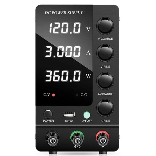 Laboratorní napájecí zdroj 360W 120V 3A Stejnosměrný zdroj Nastavitelný regulátor napětí LED displej USB-A Ochrana proti zkratu EU zástrčka