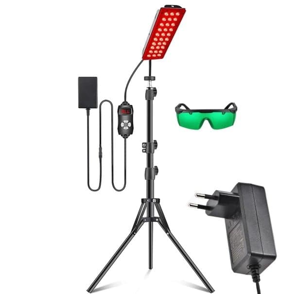 Lampa s červeným světlem 660nm 850nm 180 LED Teleskopický stojan 89-170cm 90W Terapie svalů Úleva od bolesti Rotace 360° Časovač Ochranné