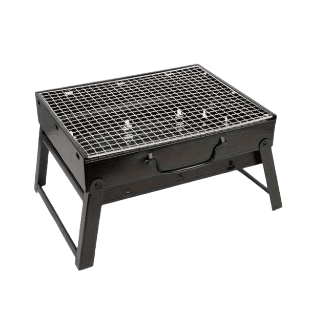 Malý přenosný BBQ gril na dřevěné uhlí 35 x 27 x 20 cm Nerezový kompaktní venkovní gril Stolní zahradní gril na piknik Kempování
