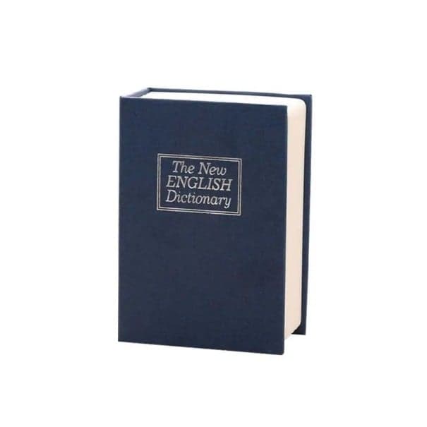 Tajná pokladnička na klíč ve tvaru knihy The New English Dictionary skrytý zámek bezpečná pokladnička na peníze modrá