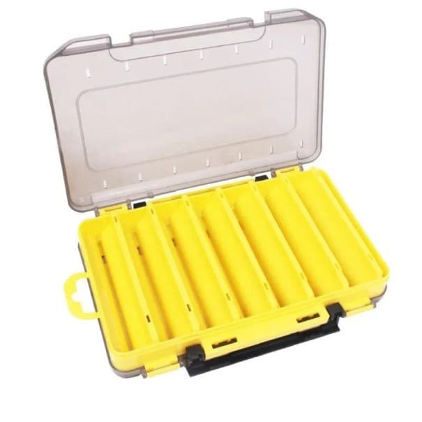 Úložný oboustranný box na rybářské háčky a návnady 19,5 x 13,5 x 3,5 cm Kompaktní přenosná krabička s přihrádkami Organizér na