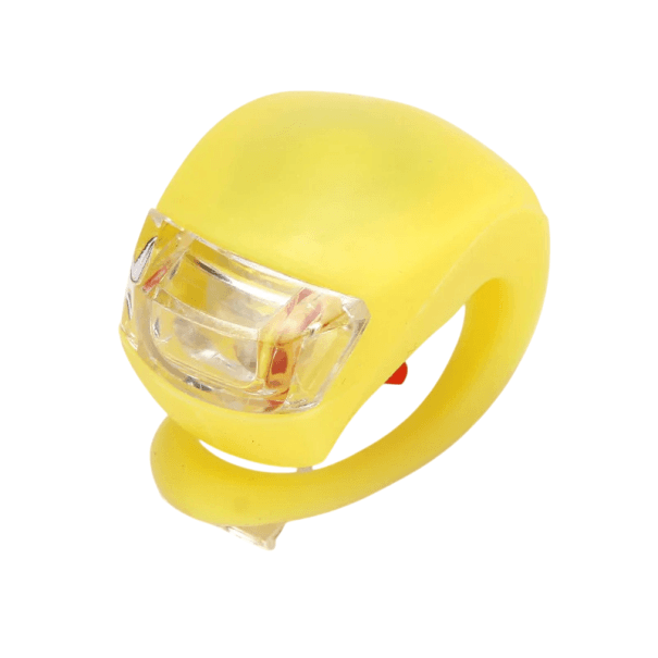 Voděodolné silikonové LED světlo na kolo 3×4 cm Cyklistická svítilna s 3 režimy svícení Rychlé a pomalé blikání Napájení 2× AG10