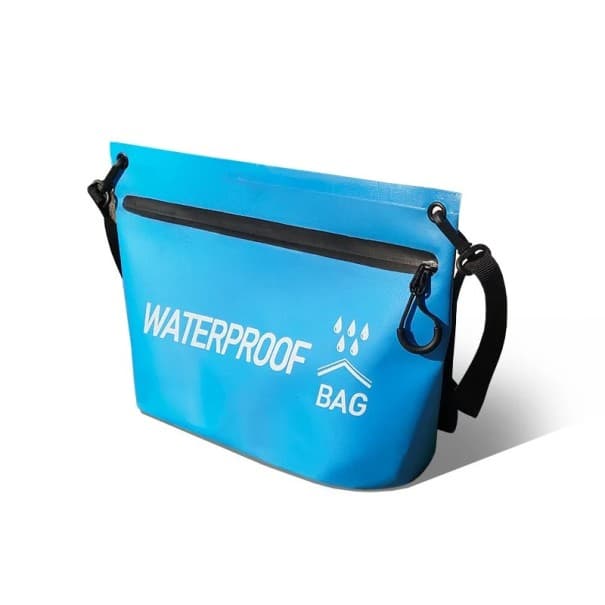 Vodotěsný suchý vak 5l 26x20x11 cm TPU a PVC Prací cestovní kabelka IPX4 na rafting kajak trekking plavání lodičky a vodní sporty modrá