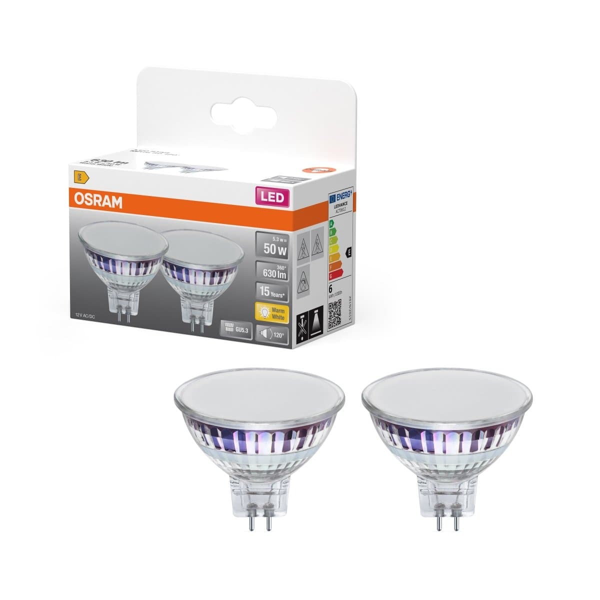 2 ks LED bodovkaU5.3 STAR 6.5 W, teplá bílá OSRAM