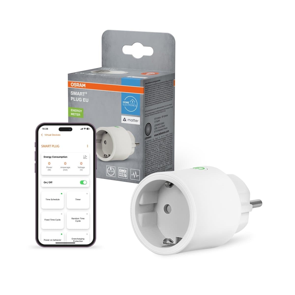 SMART+ Chytrá zásuvka Matter přes WiFi Bílá
