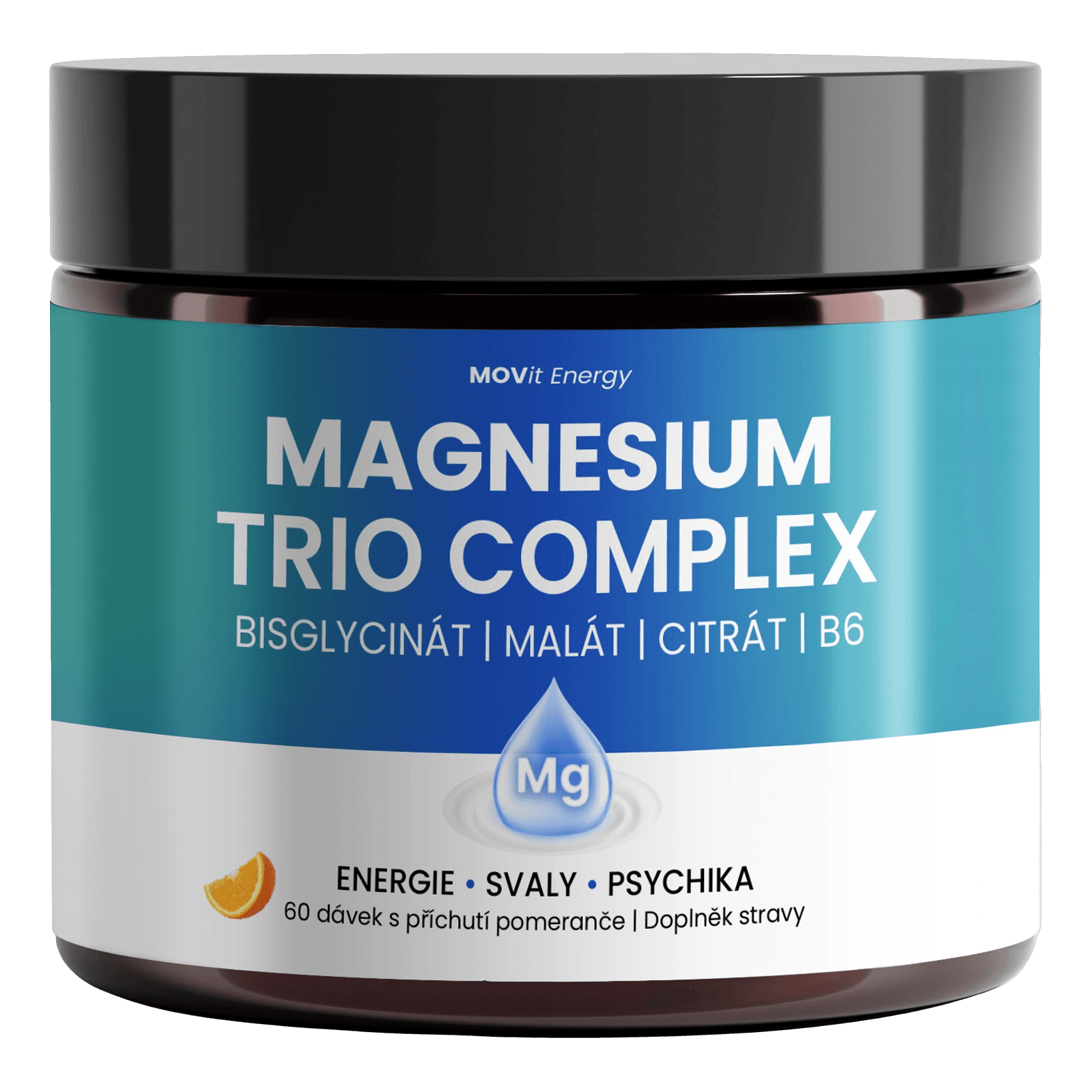 Magnesium Trio Complex Drink, pomeranč, 60 dávek