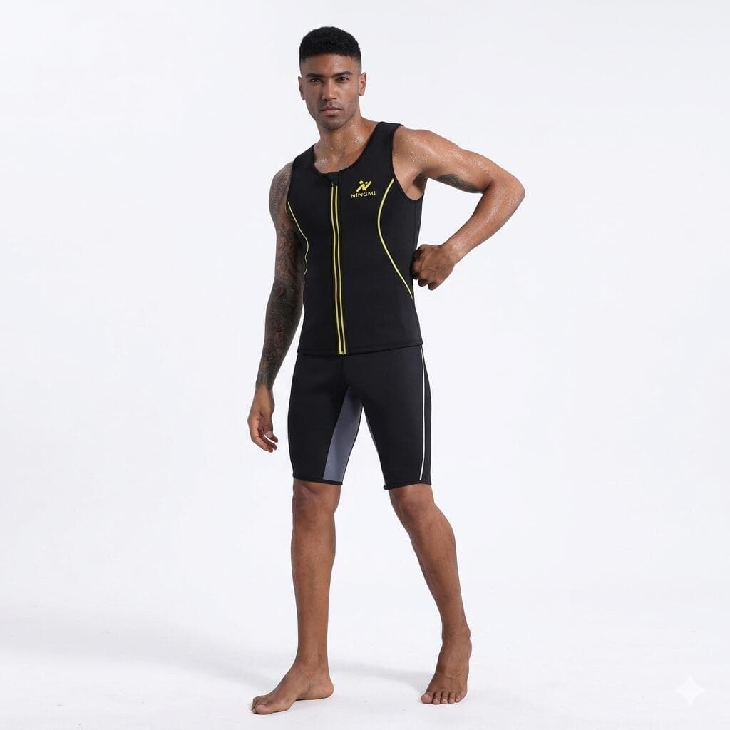 SLIMBODY Fitness oblek pro hubnoucí muže, Neoprén,