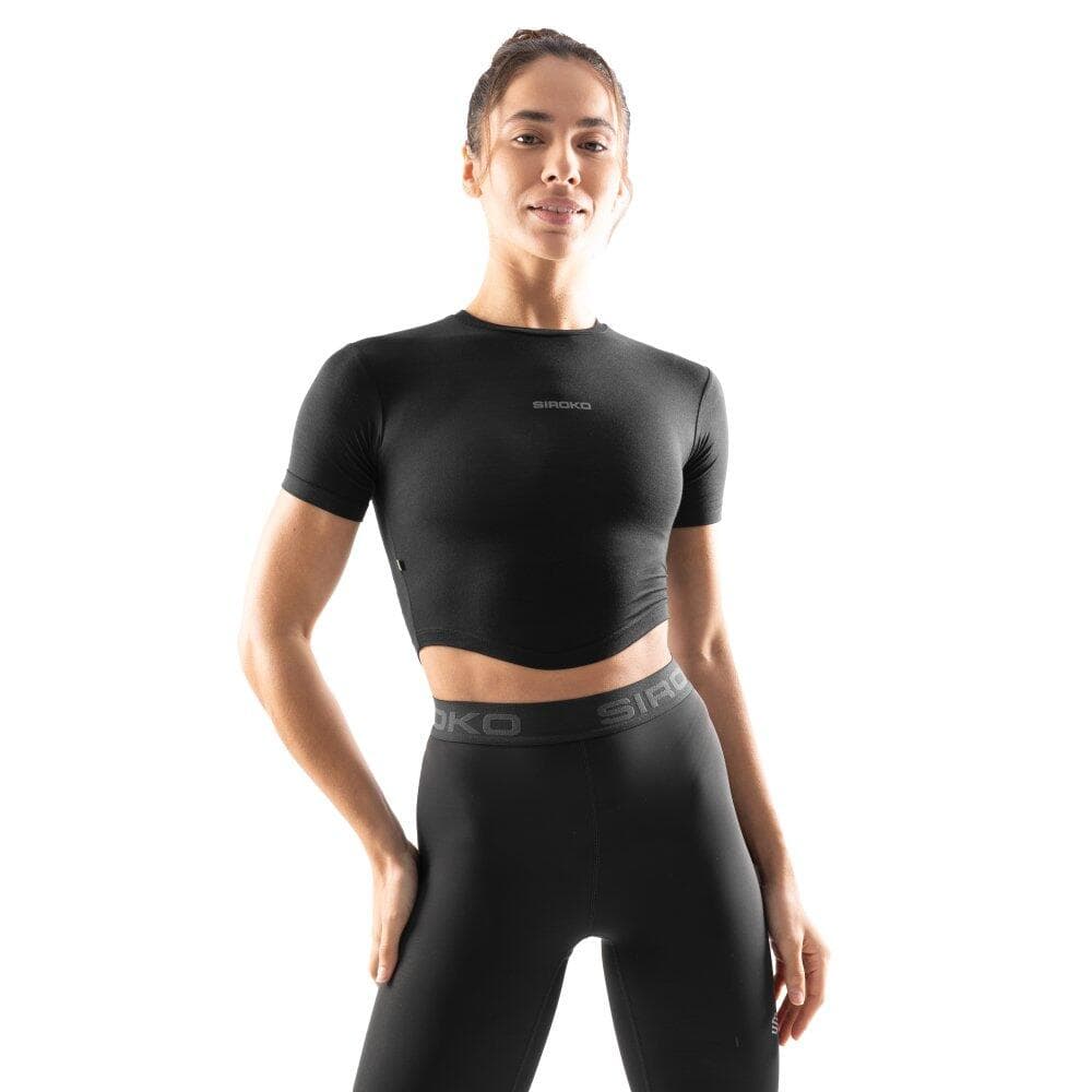SIROKO Dámský tréninkový crop top s krátkým rukávem Sculpt