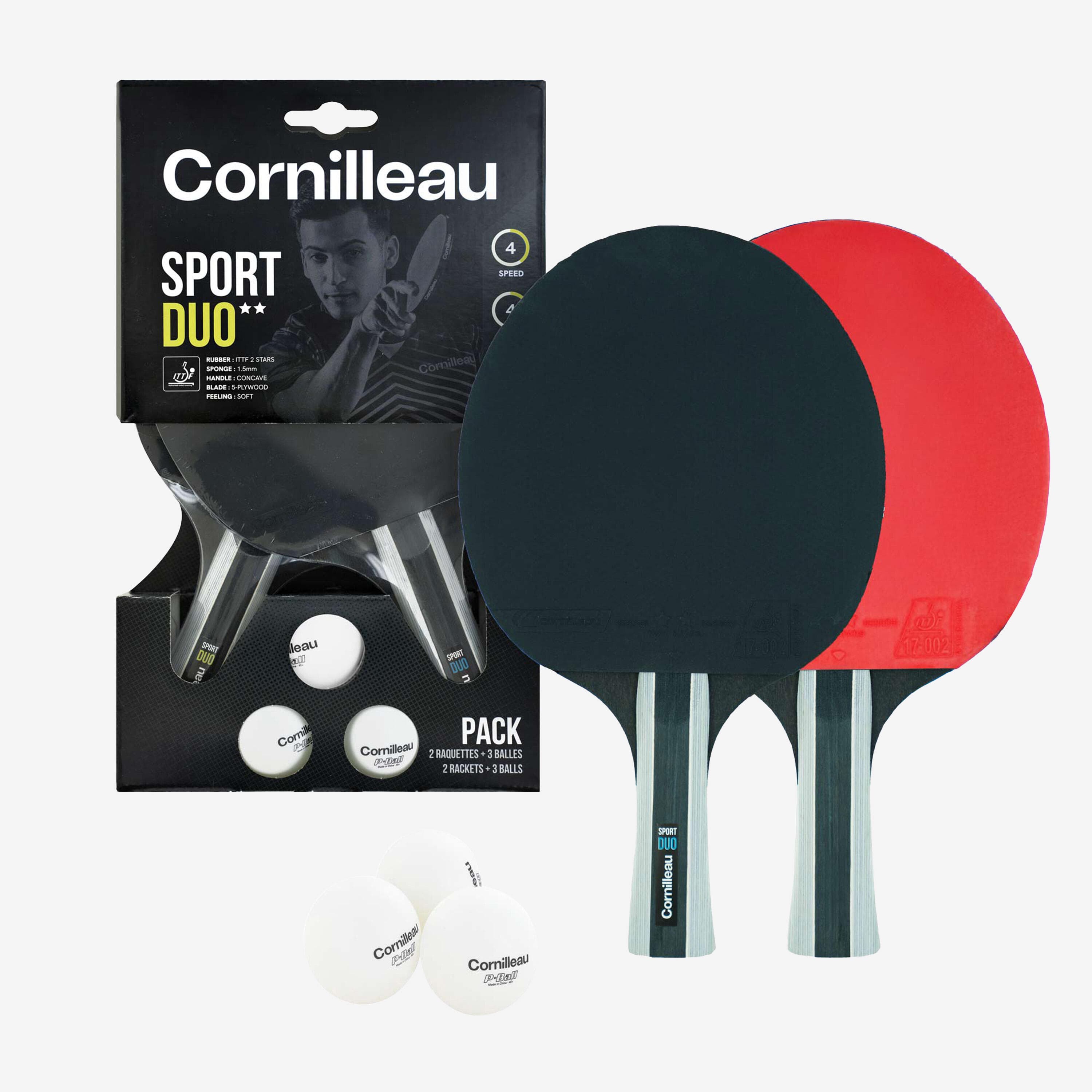 CORNILLEAU Sada 2 pálek na stolní tenis + 3 míčky Duo Pack