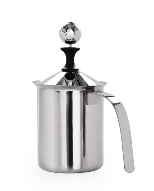BARISTA | nerezový ruční napěňovač mléka 500 ml | šlehač na studené i teplé mléko
