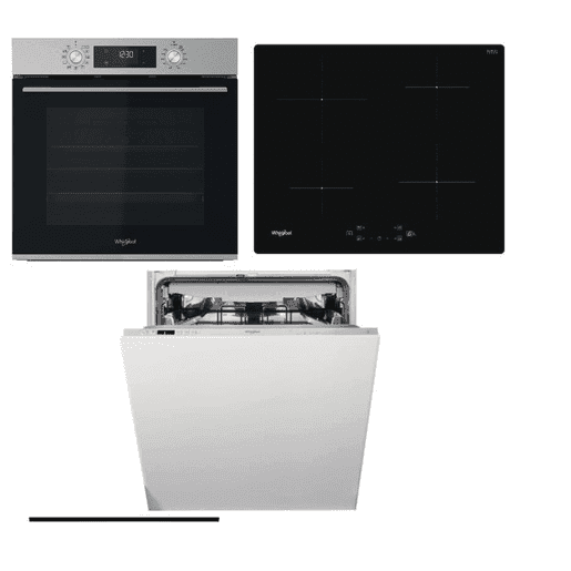 Akční set spotřebičů Whirlpool trouba OMK58CU1SX + indukční deska WSQ7360NE + vestavná myčka WIC3C26F SETWH25