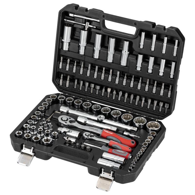 Gola sada, 113 ks, 1/4" + 1/2" plastový obal, CrV, PROLINE